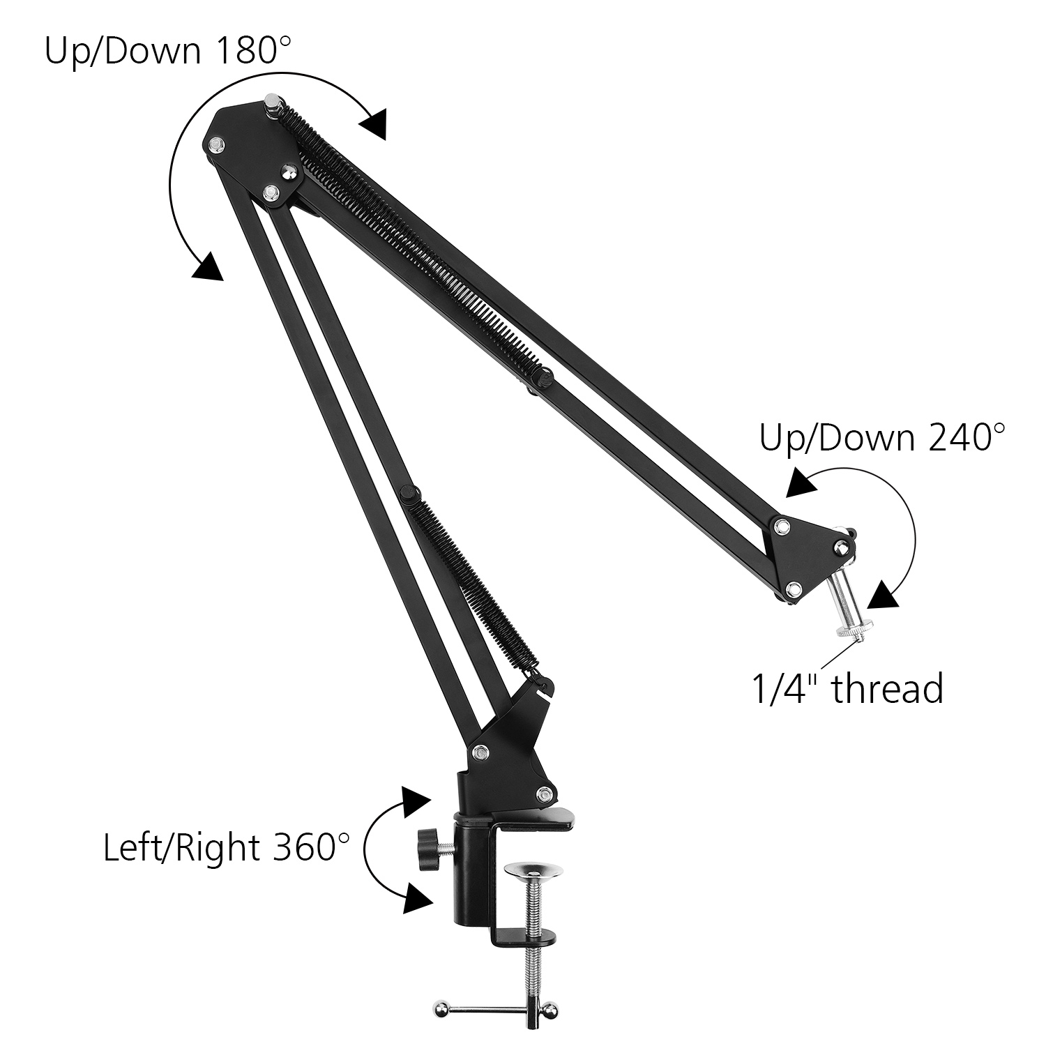 Overhead Video Stand Phone Holder Articulating Arm Phone Mount Table Top ChromLives Scissor Boom